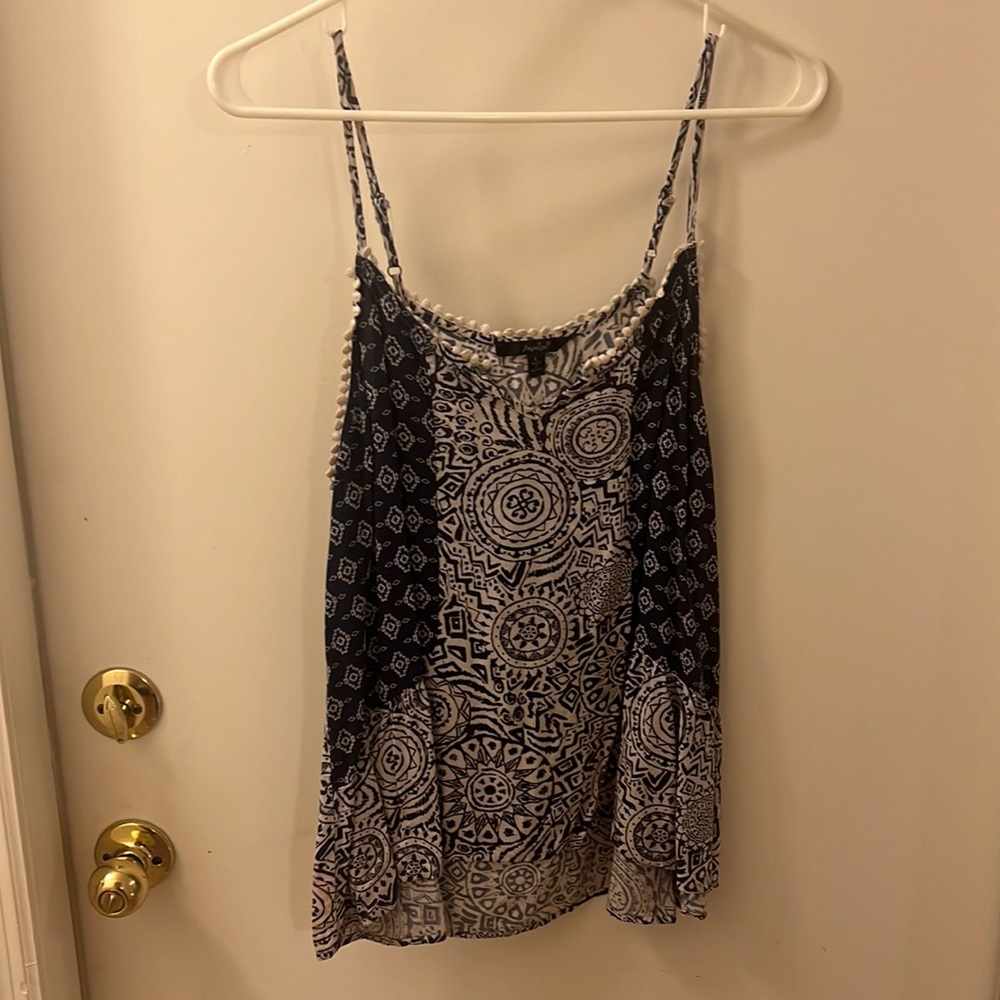 Blue and white top thin strap